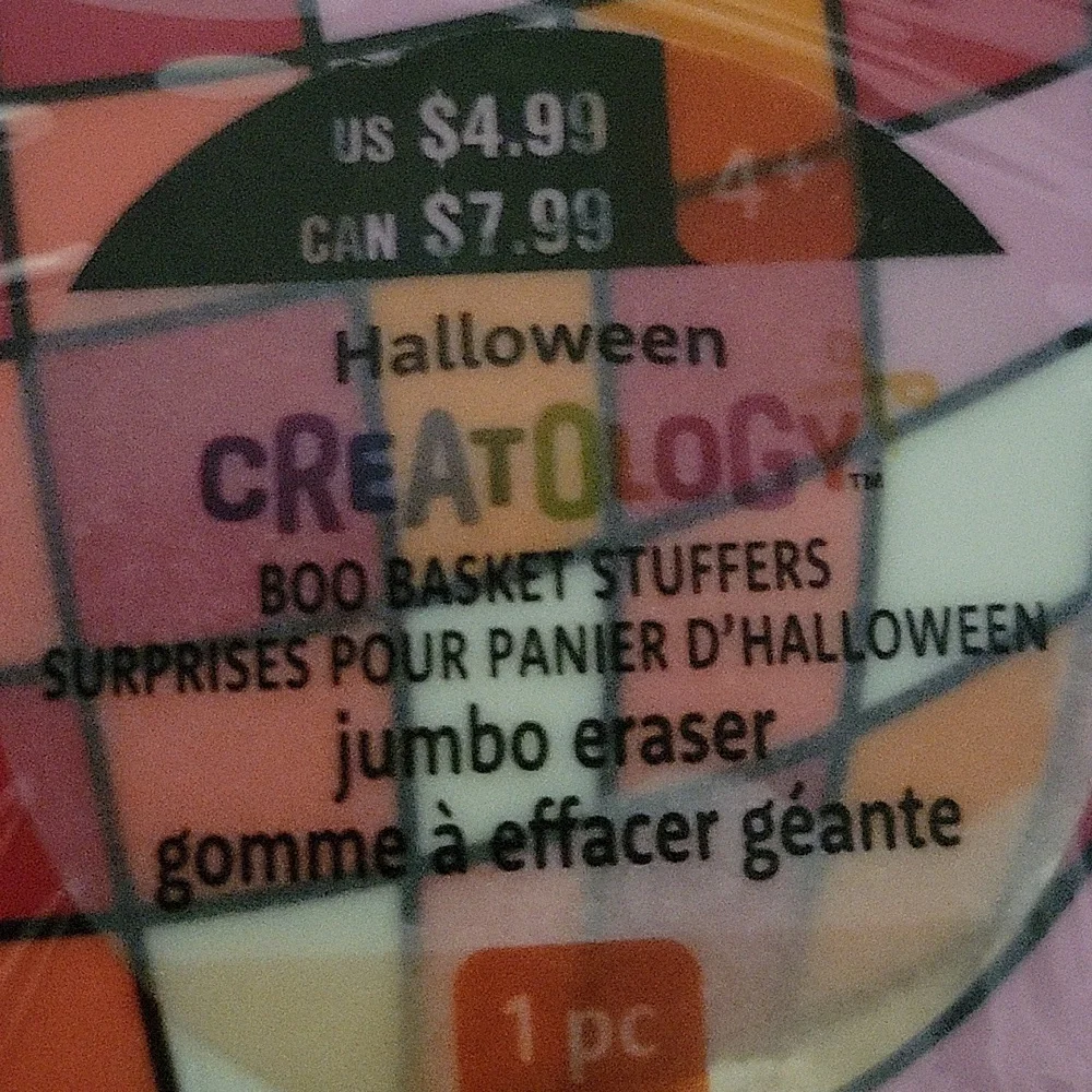 Colorful Halloween Ghost and Pumpkin Giant Erasers.